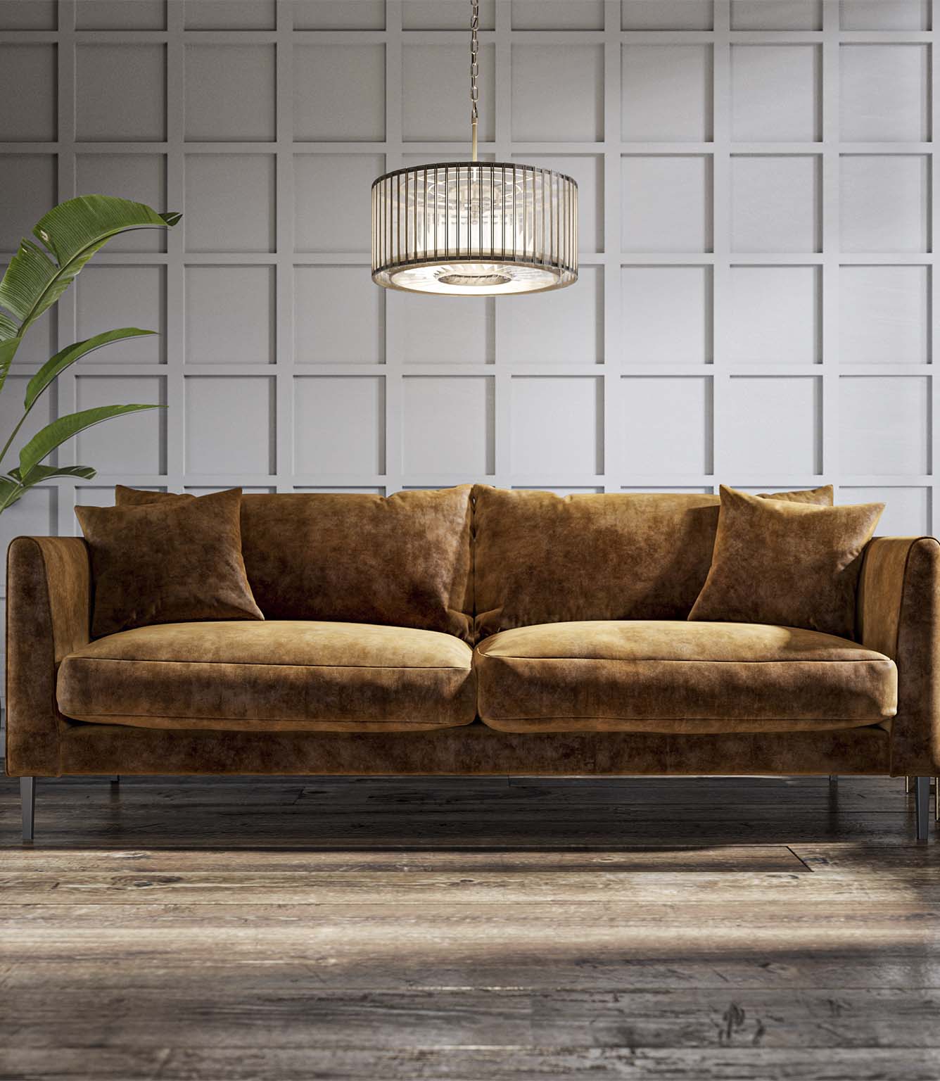 JF Vintage Velvet Fabric / Ochre