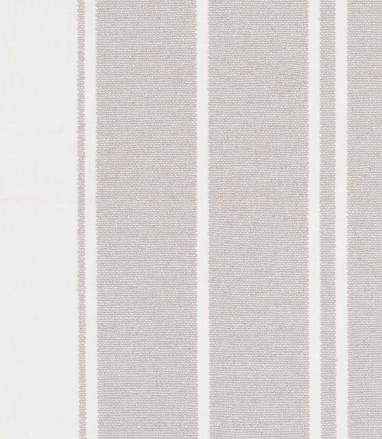 Soft grey and white striped fabric featuring wide vertical bands with a subtle woven texture.