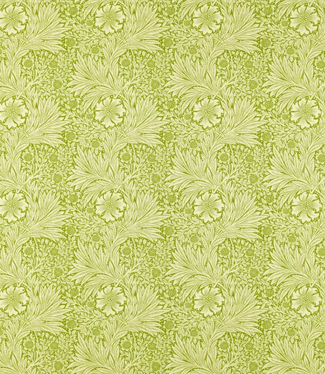 Marigold Fabric / Cream / Sap Green