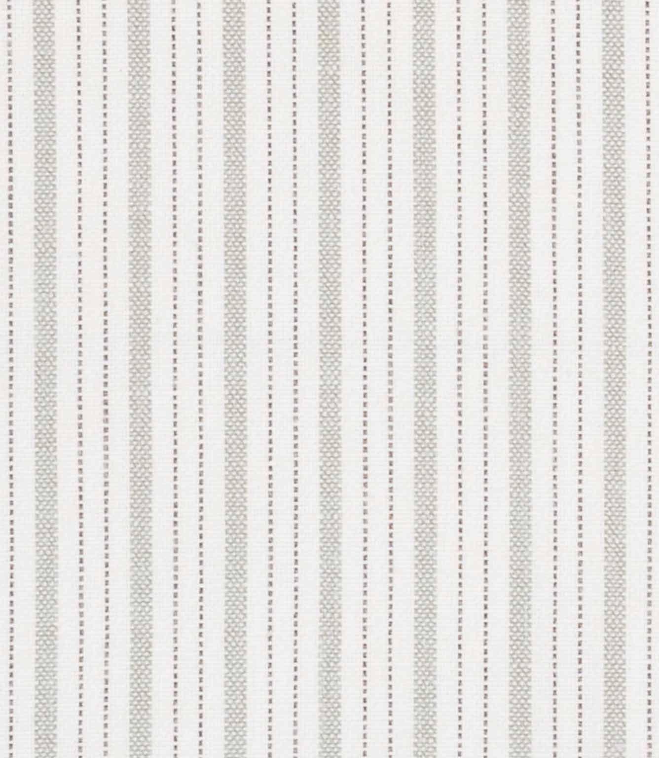 Fine neutral multi-stripe fabric with soft beige tones and delicate vertical patterning.