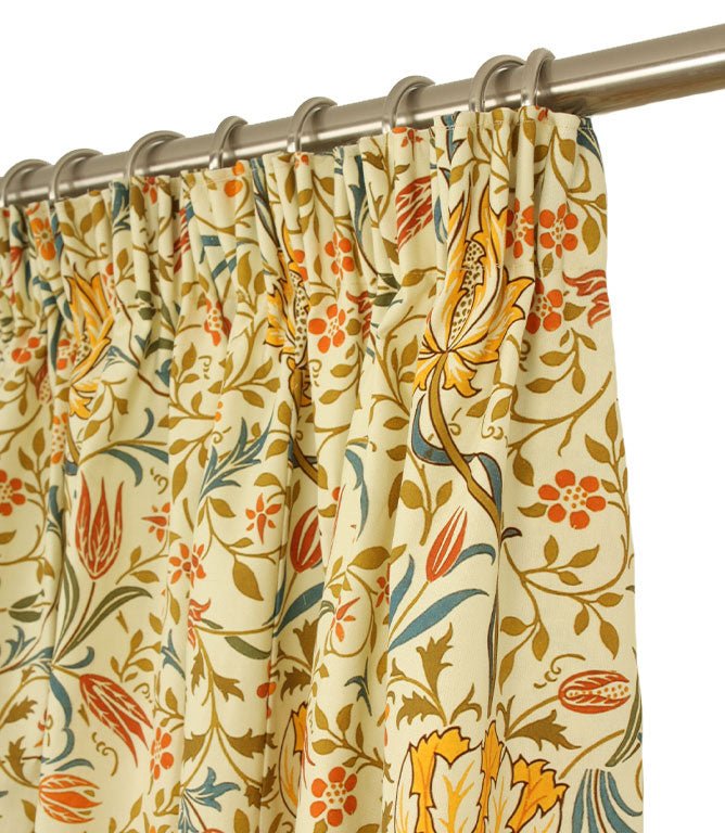 Flora Pencil Pleat Curtains - Just Fabrics