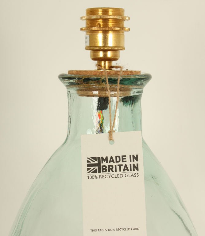 Corfe 67cm Recycled Glass Natural Multi Flex Lamp Base - Just Fabrics