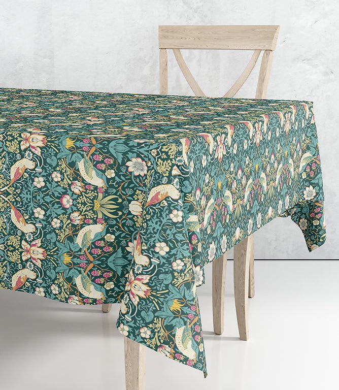 Strawberry Thief Dark Green Circular - Just Fabrics