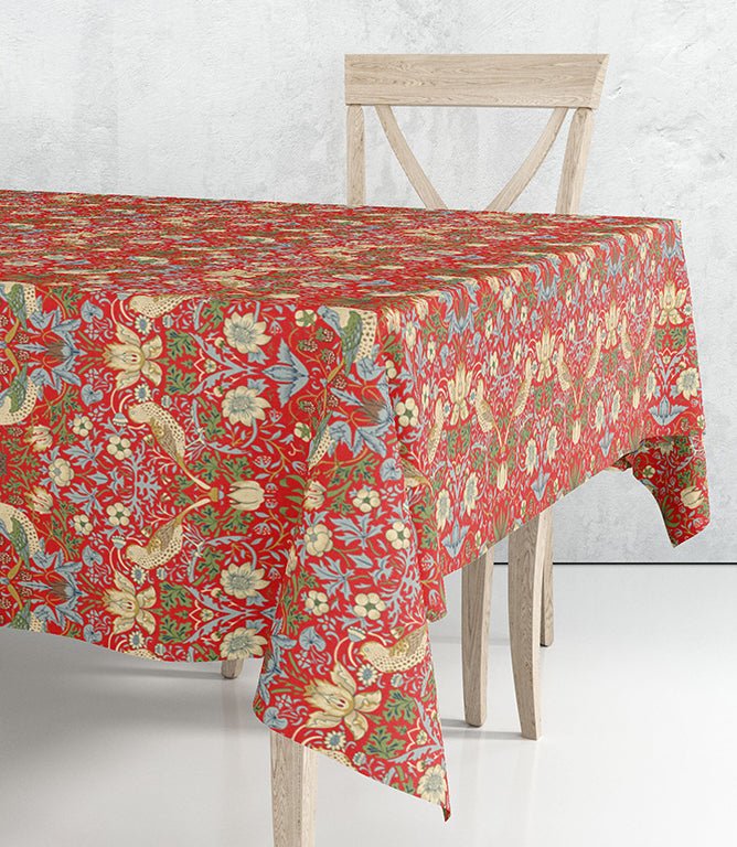 Strawberry Thief Red Acrylic Circular - Just Fabrics