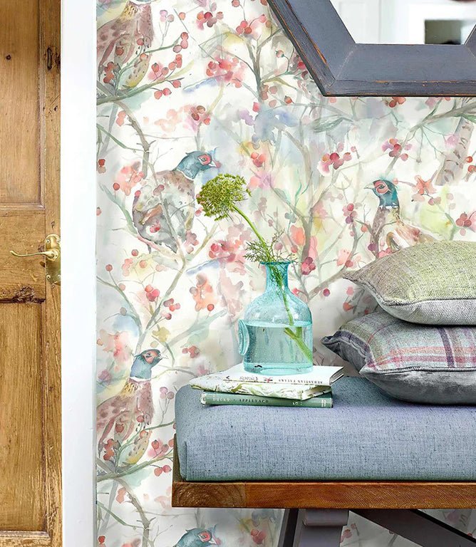 Blackberry Row Cream Wallpaper - Just Fabrics