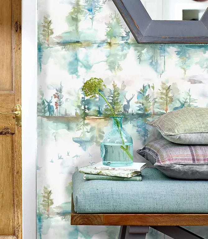 Wilderness Topaz Wallpaper - Just Fabrics