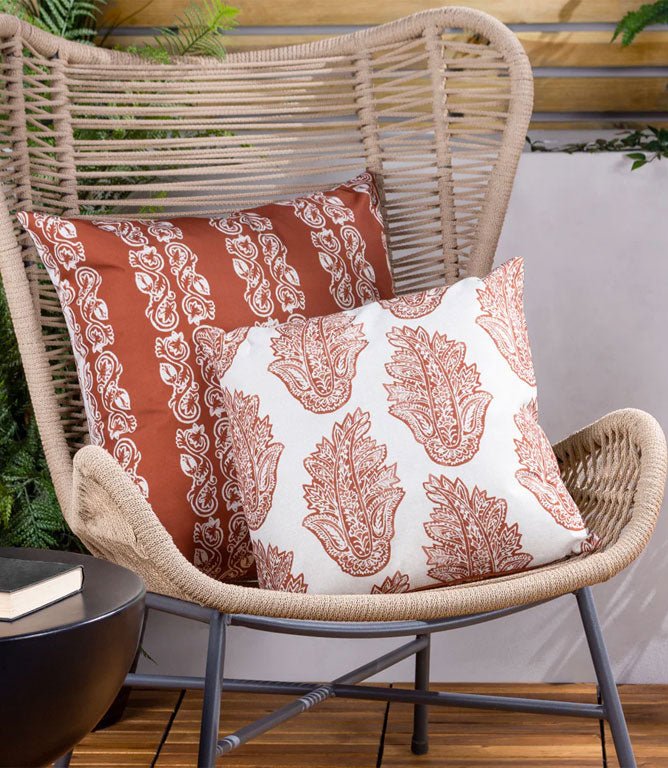 Ornella Outdoor Cushion Terracotta - Just Fabrics