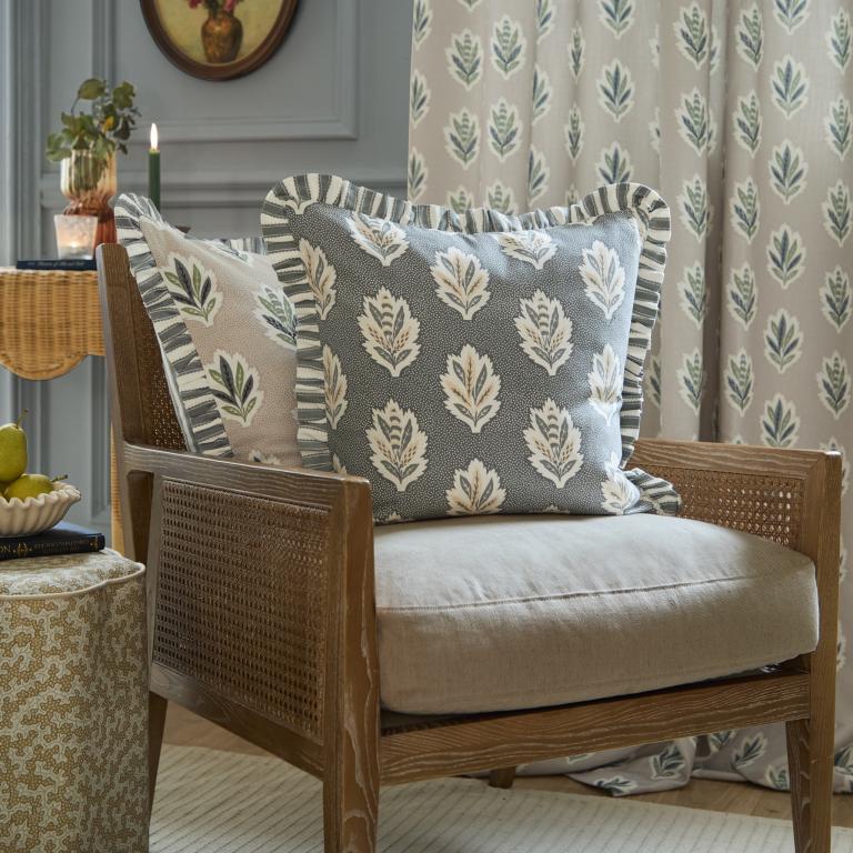 Sessile Leaf Ruffle Flax Cushion - Just Fabrics