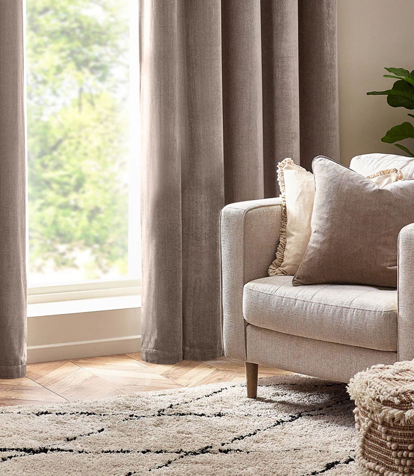 Heavy Chenille Fabric / Greige