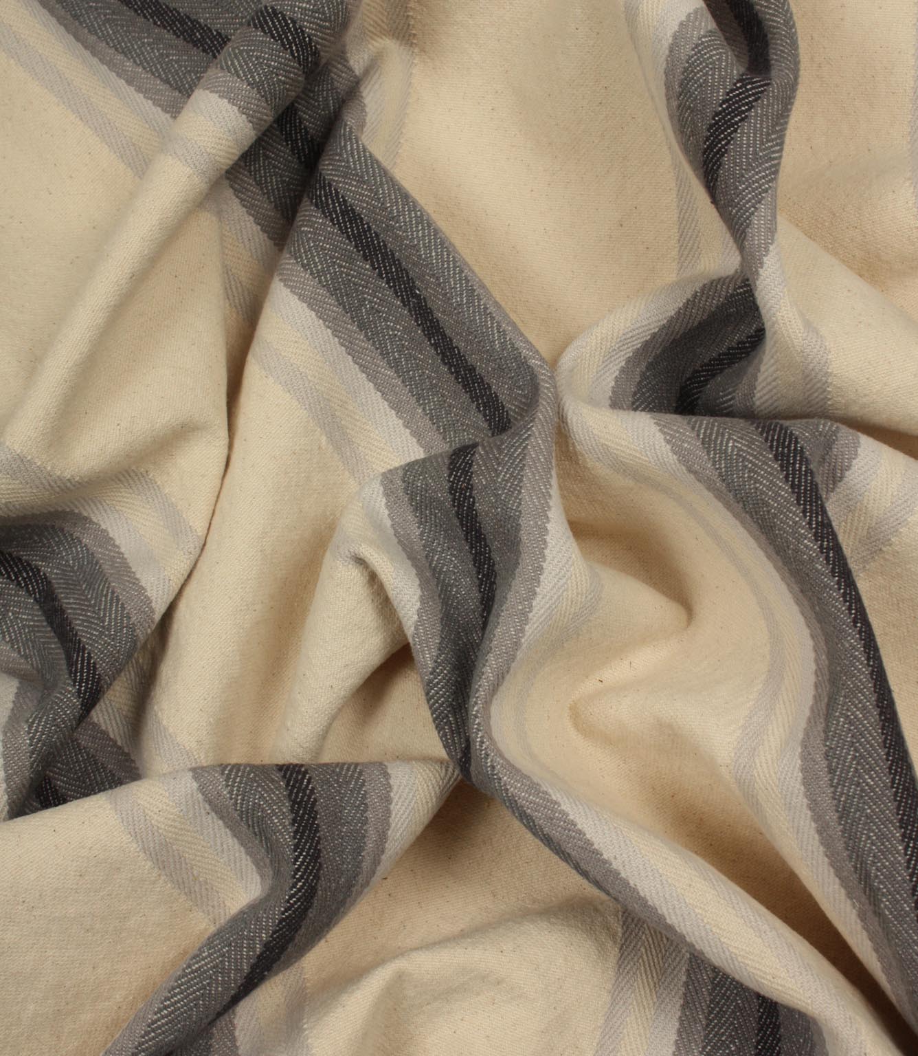 Homestead Stripe Fabric / Cool Grey
