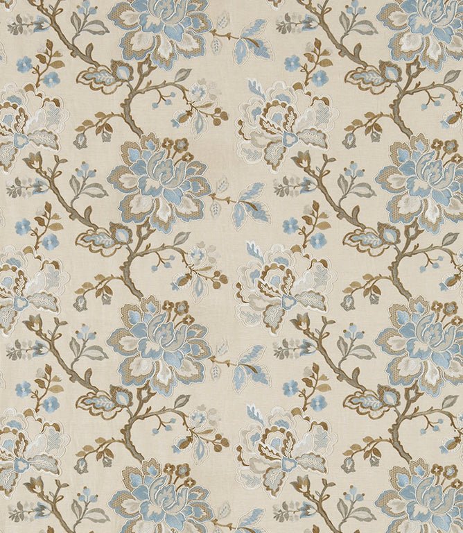 Angelique Fabric / Wedgwood / Sable - Just Fabrics