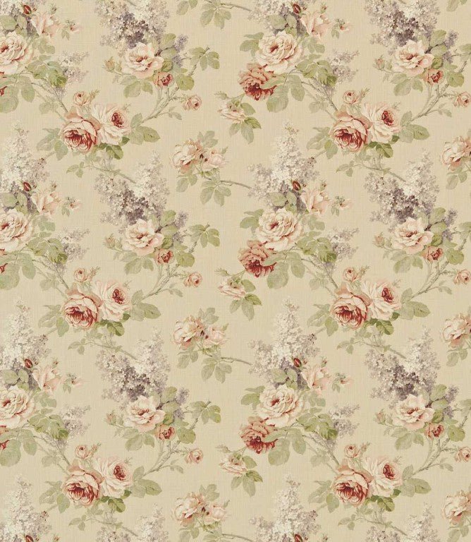 Sorilla Fabric / Biscuit / Claret - Just Fabrics