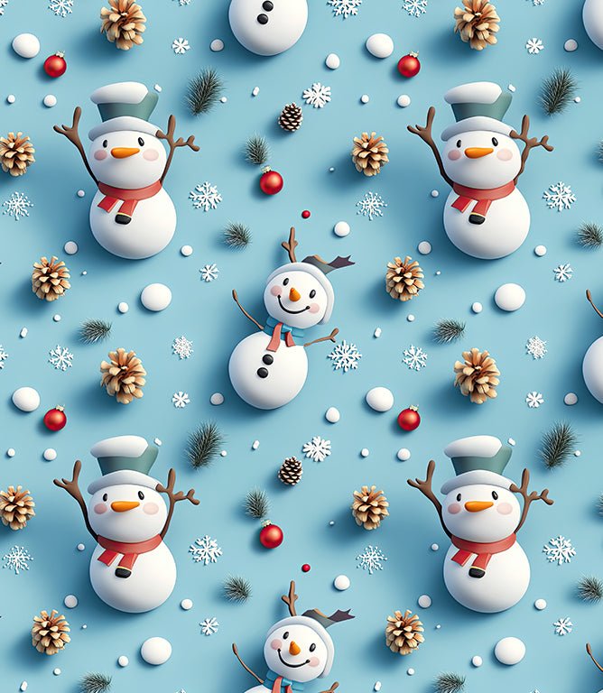 Frosty Friends Fabric / Blue - Just Fabrics
