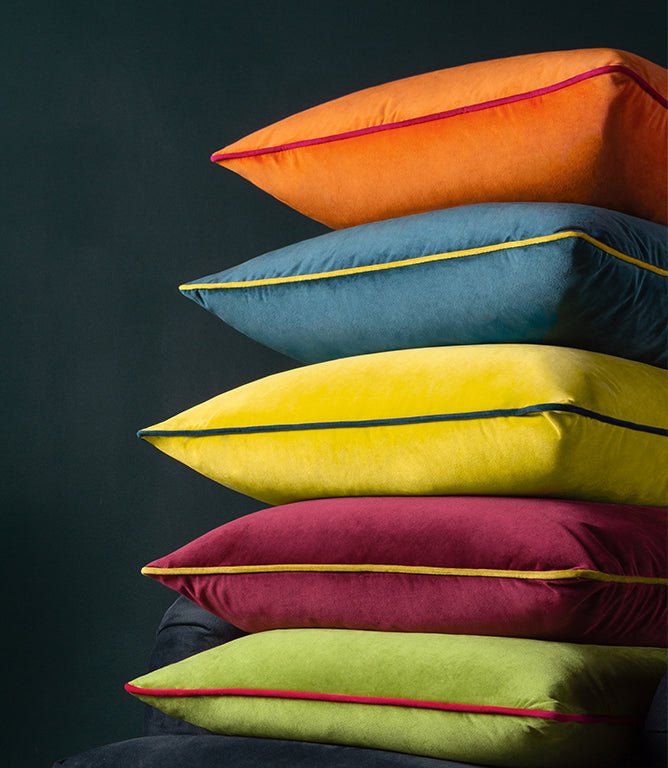 Meridian Lime / Hot Pink Velvet Cushion - Just Fabrics