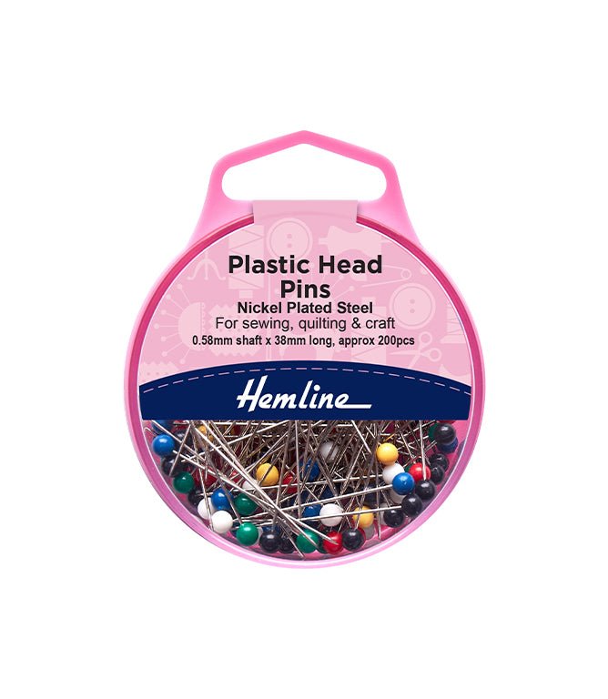 Plastic Head Pins 200pcs - Just Fabrics
