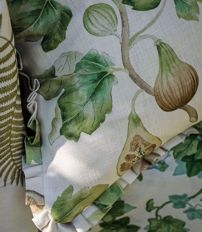 Fig Harvest Fabric / Wedgwood / Chalk - Just Fabrics