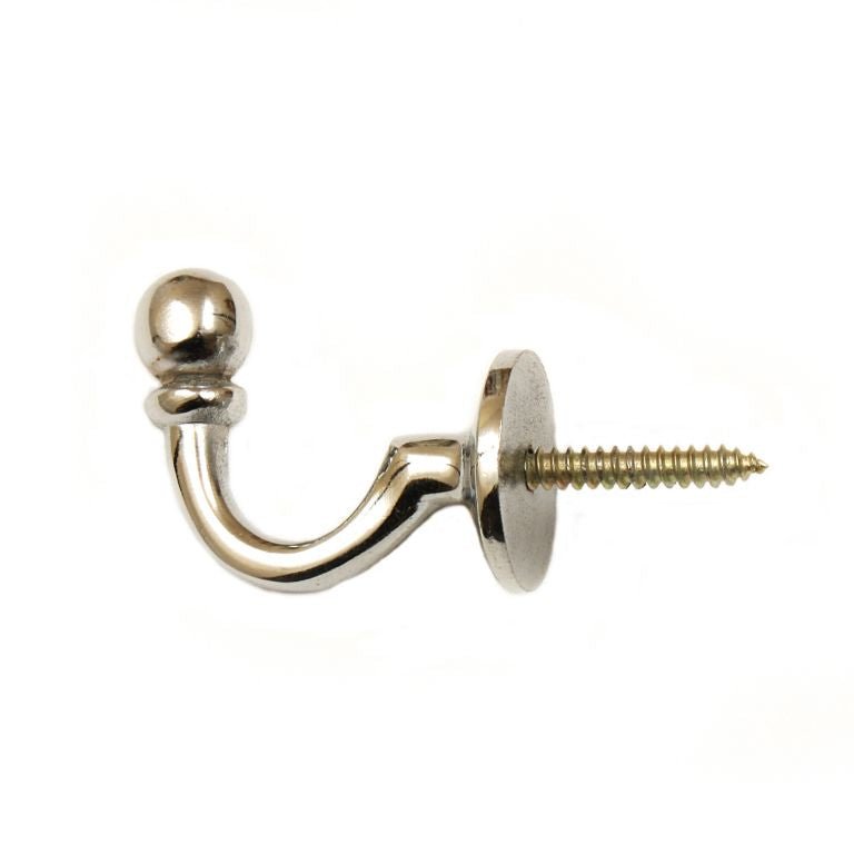 Chrome Tieback Hooks - Just Fabrics
