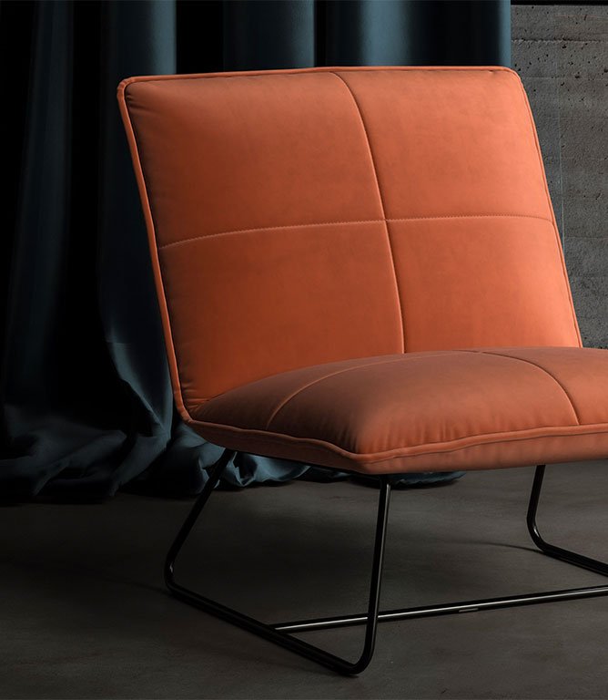 Cotswold Velvet FR Fabric / Brick - Just Fabrics