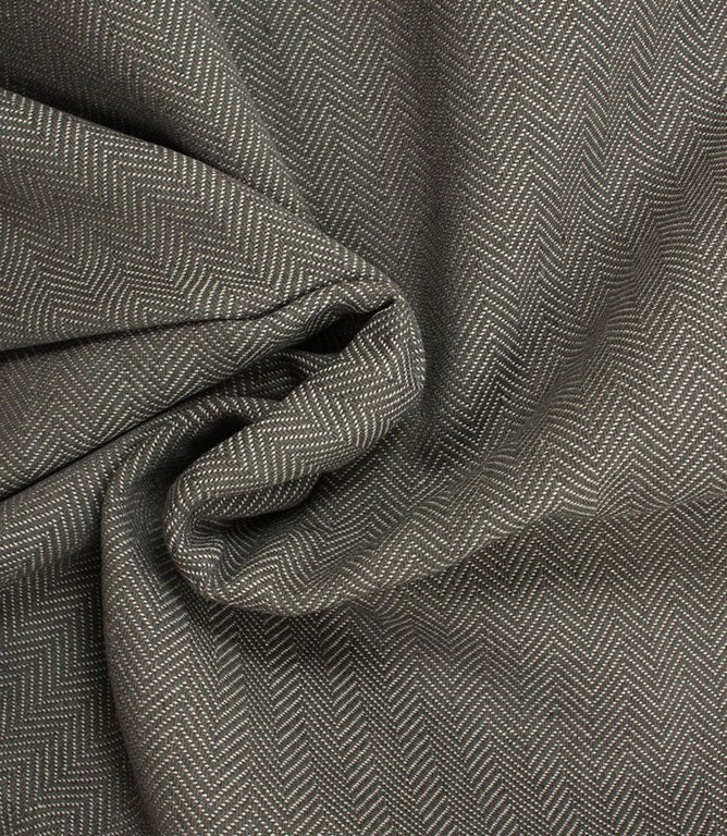 Harlyn Wide Herringbone Fabric / Grey - Just Fabrics