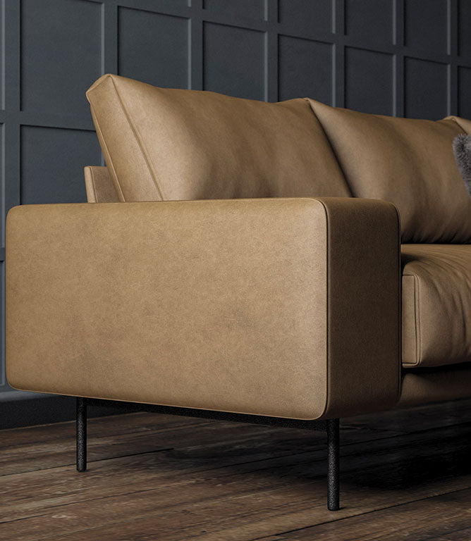 Albury Faux Leather FR Fabric / Saddle - Just Fabrics