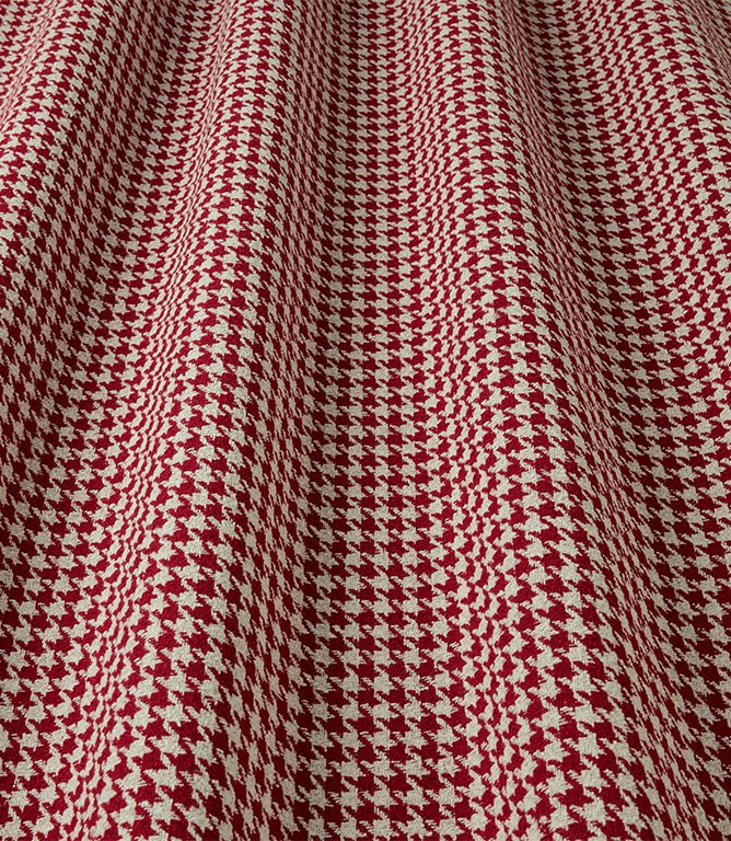Houndstooth FR Fabric / Garnet - Just Fabrics