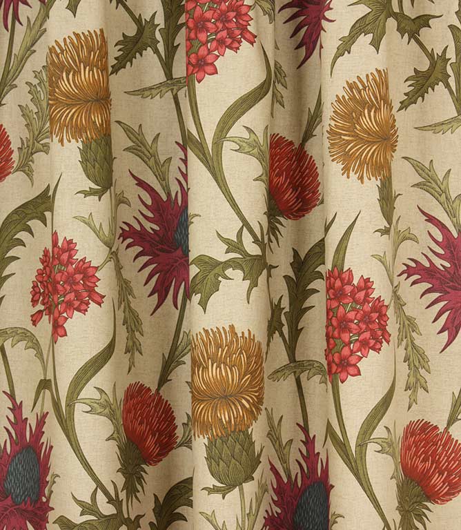 Acanthium Fabric / Garnet - Just Fabrics