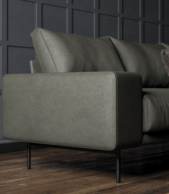 Albury Faux Leather FR Fabric / Slate - Just Fabrics