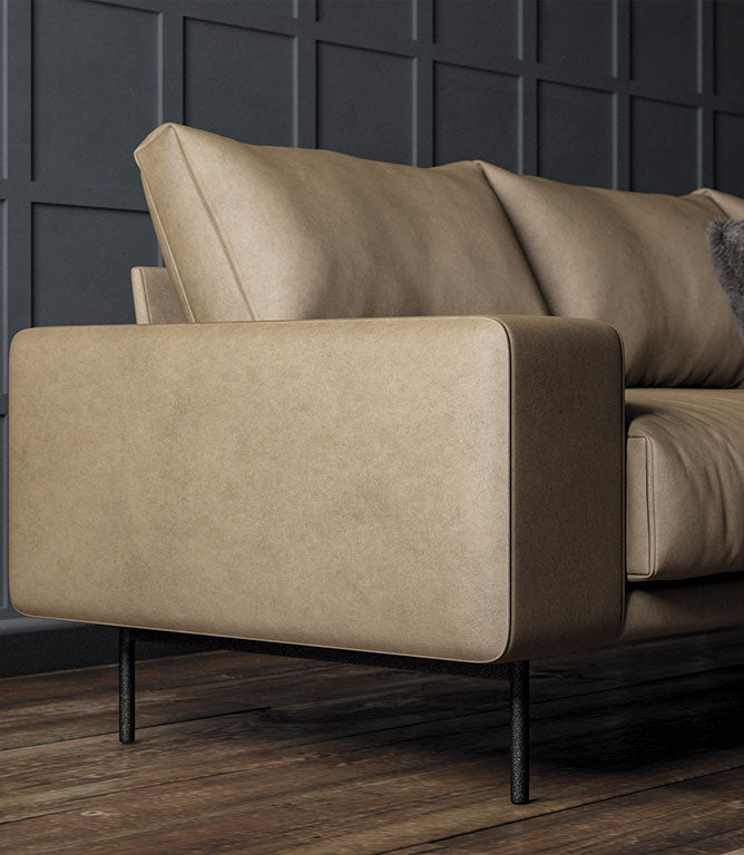 Albury Faux Leather FR Fabric / Fawn - Just Fabrics