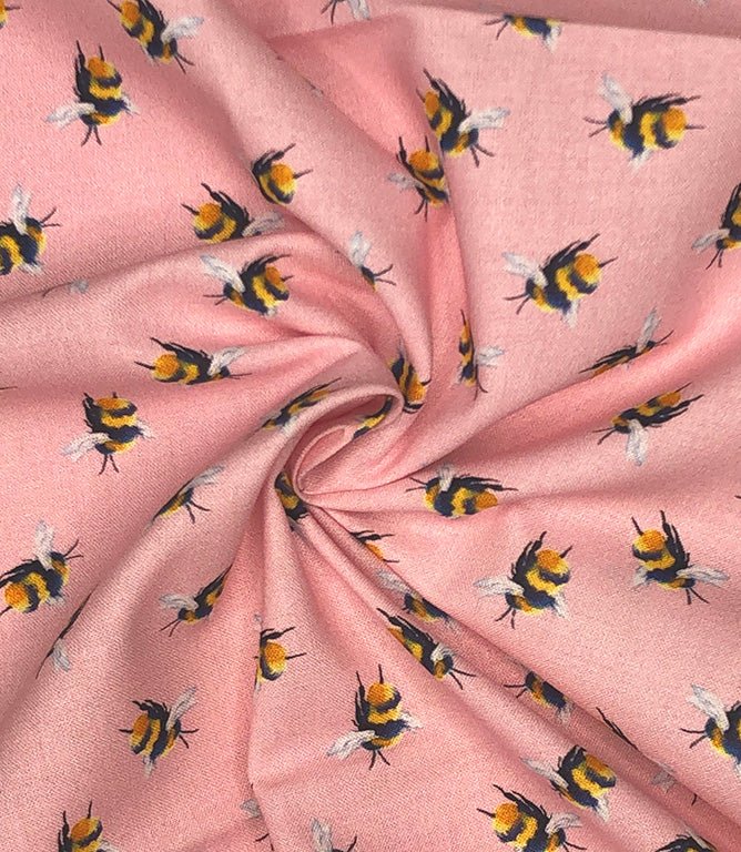 Bumblebee Fabric / Candy Pink - Just Fabrics