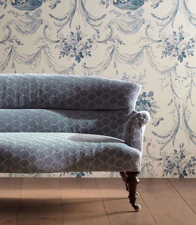 Faraday Velvet Fabric / Smog Blue - Just Fabrics