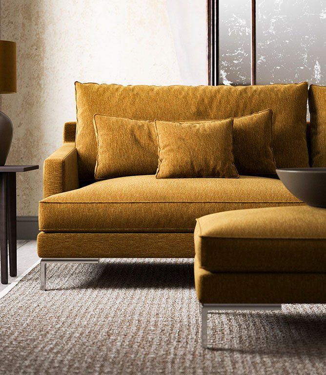 Ripley Chenille FR Fabric / Ochre - Just Fabrics