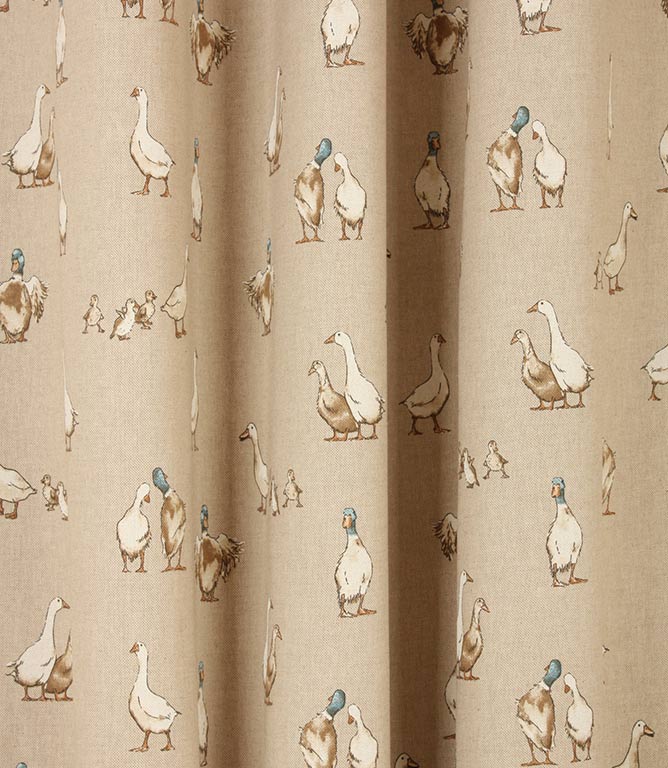 Farm Ducks Fabric / Linen - Just Fabrics