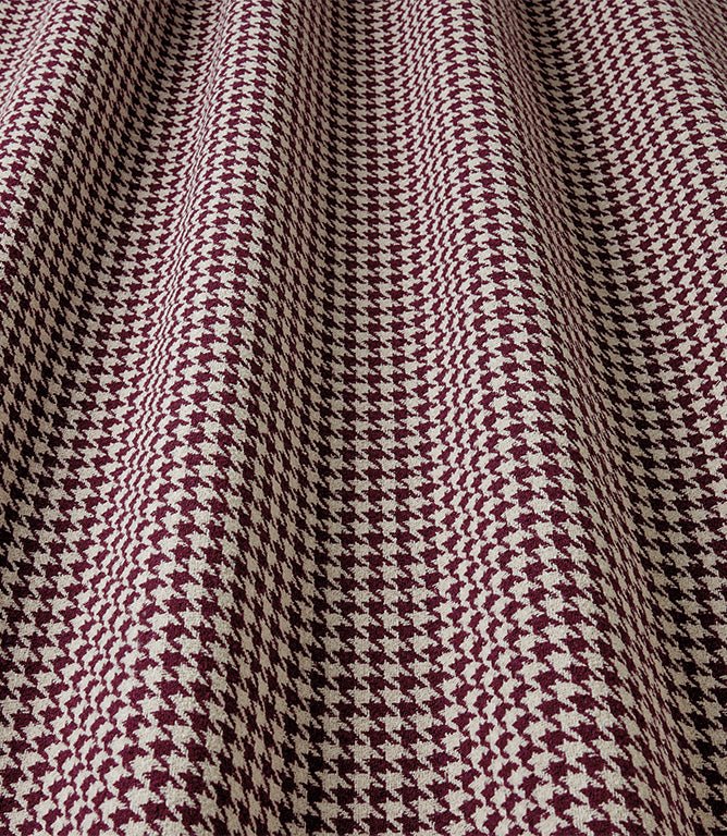 Houndstooth FR Fabric / Mulberry - Just Fabrics