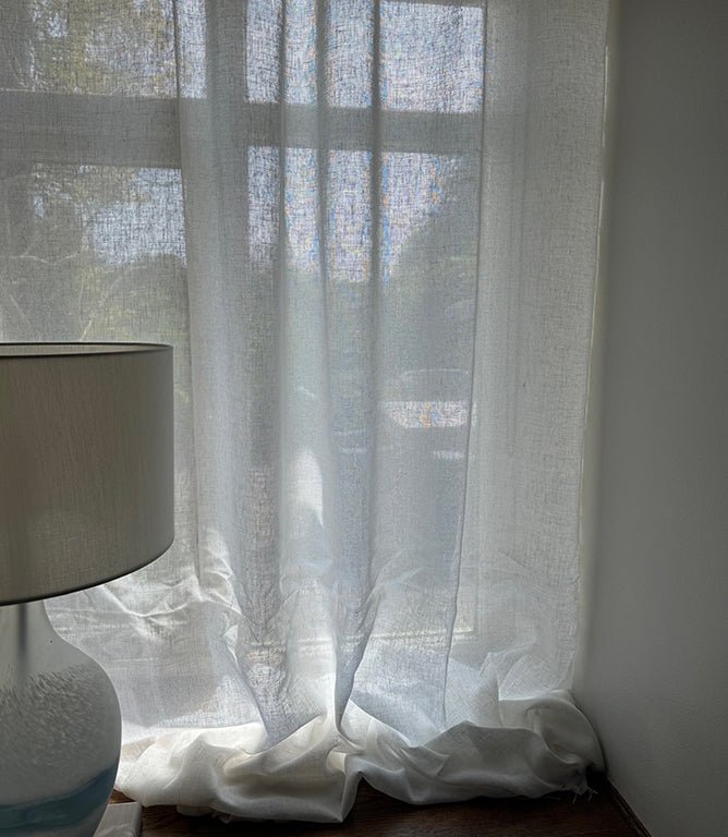 Lisbon Sheer Fabric / White - Just Fabrics