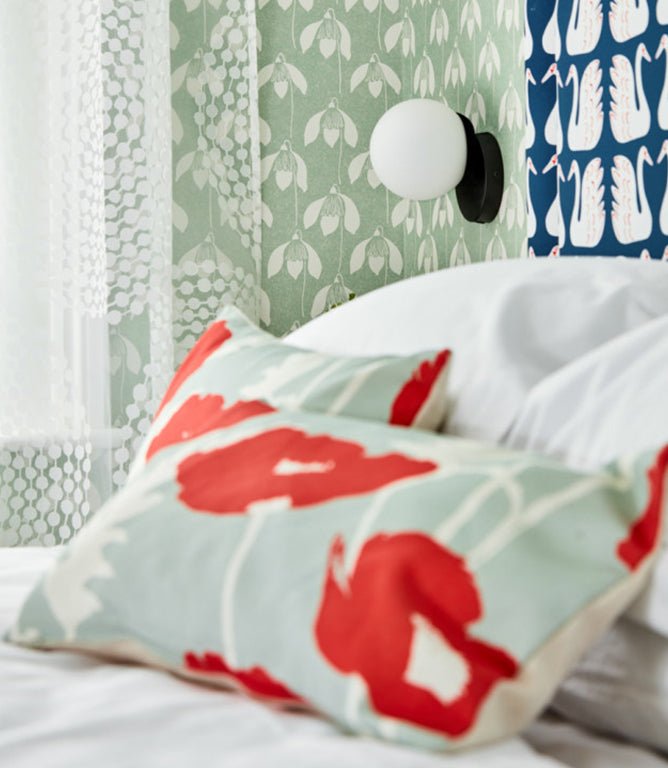 Poppy Pop Fabric / Sage / Poppy - Just Fabrics