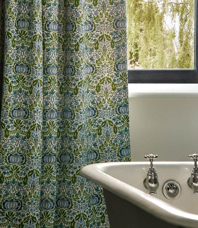 Little Chintz Fabric / Teal / Saffron - Just Fabrics