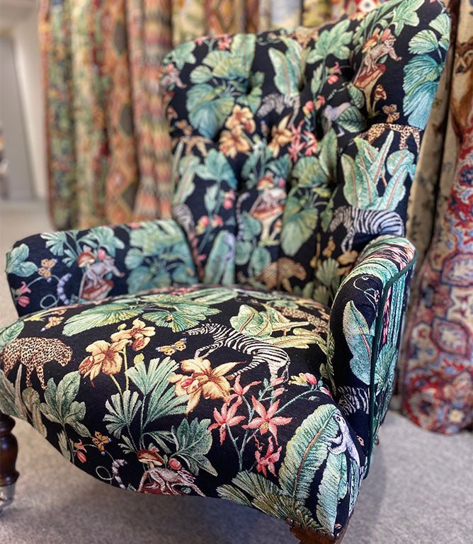 Tropical Forest Tapestry Fabric / Red - Just Fabrics