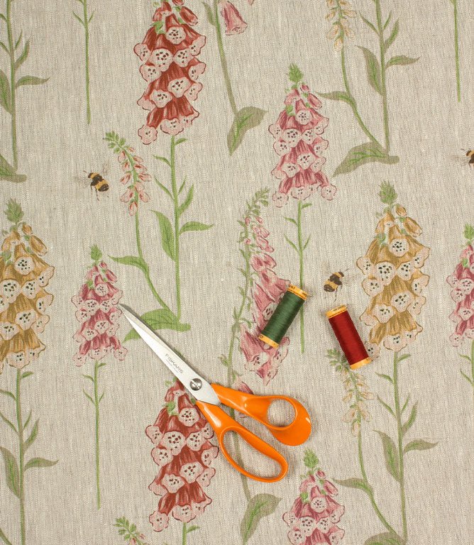 Foxglove Linen Fabric / Pink - Just Fabrics