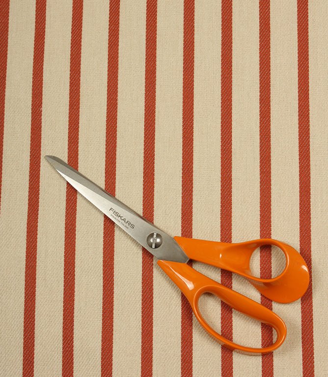 Riviera Stripe Outdoor Fabric / Burnt Orange - Just Fabrics