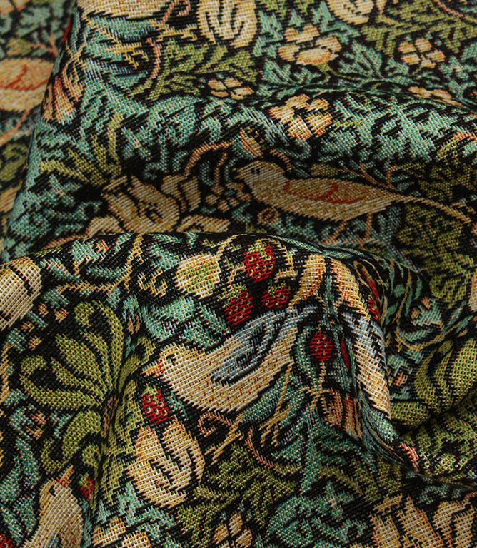 Strawberry Thief Tapestry Mini Fabric / Black - Just Fabrics