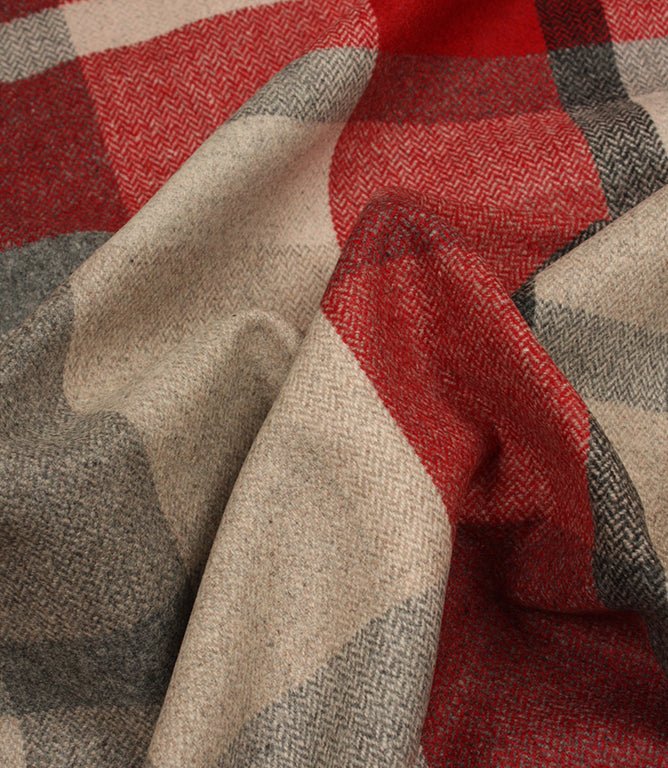 Moore Wool Fabric / Red - Just Fabrics