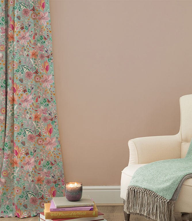 Primrose Fabric / Duck Egg - Just Fabrics