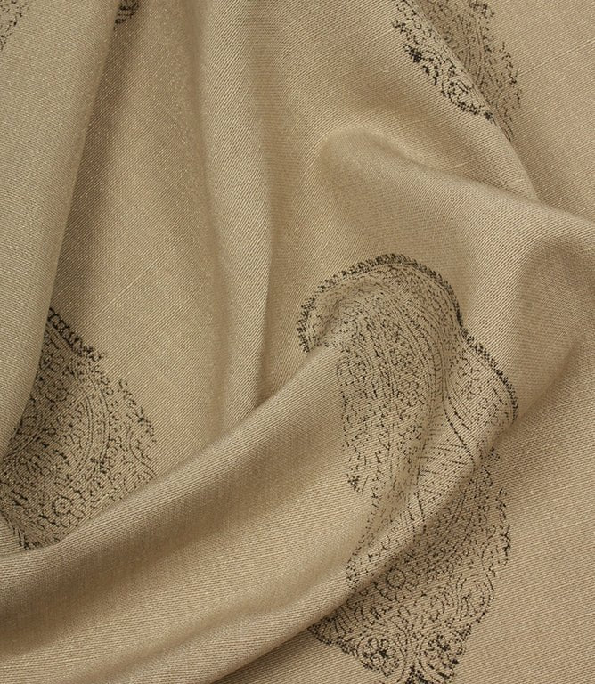 Bagaduru Fabric / Linen / Noir / Gold - Just Fabrics