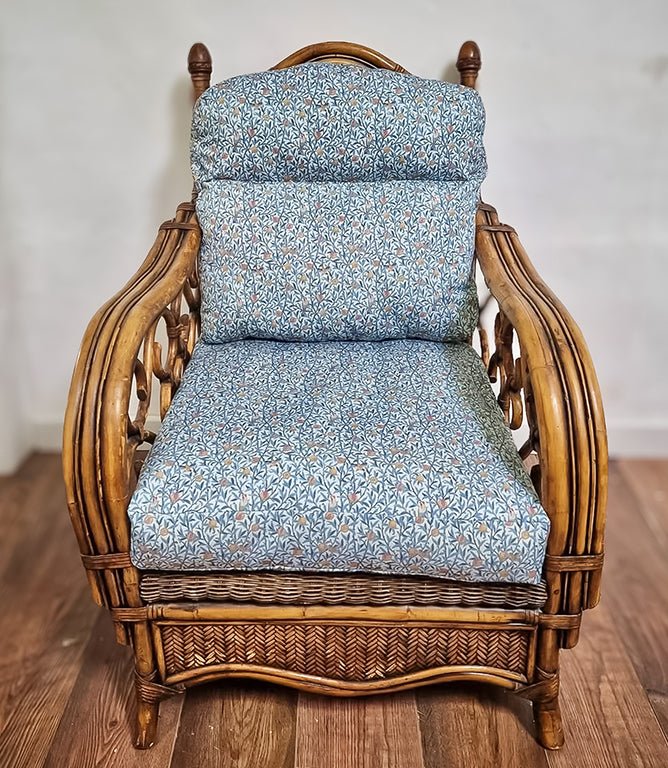 Birds and Pomegranate Outdoor Fabric / Tourmaline - Just Fabrics