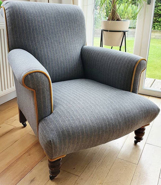 Morris Herringbone Fabric / Grey - Just Fabrics