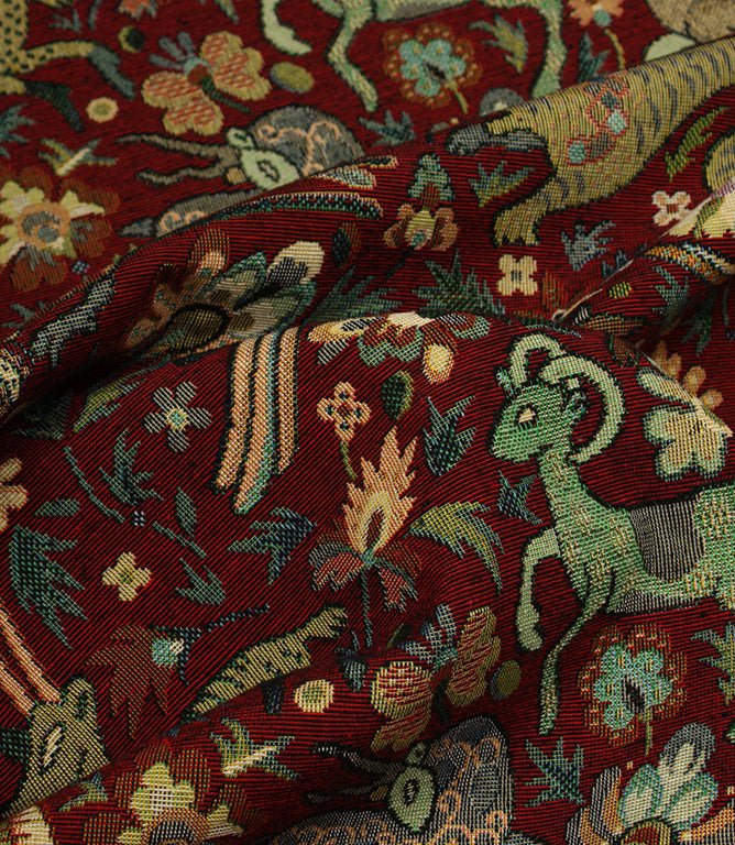 JF Tapestry Fabric / Red - Just Fabrics