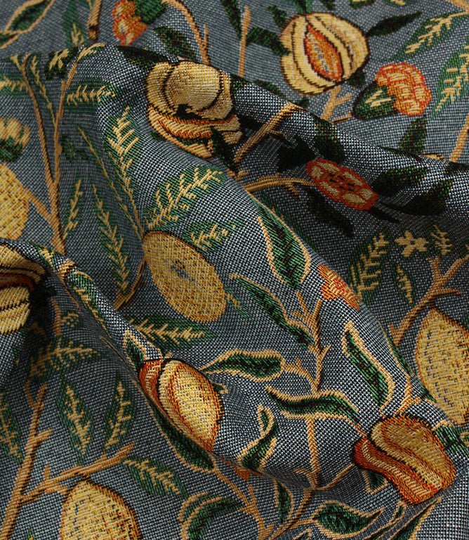 Pomegranate Tapestry Fabric / Blue - Just Fabrics