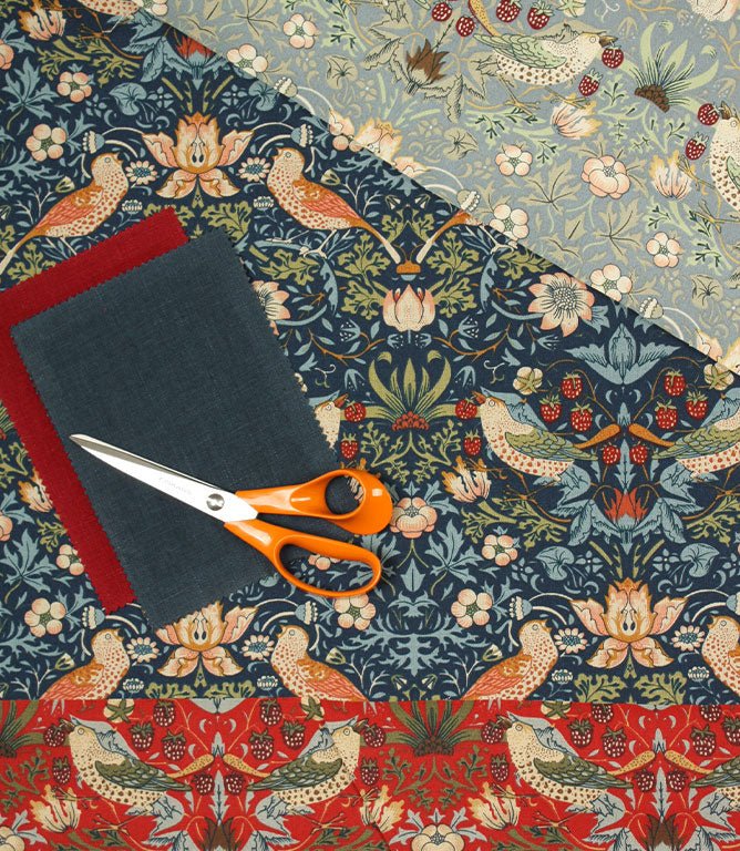 Strawberry Thief Fabric / Indigo - Just Fabrics