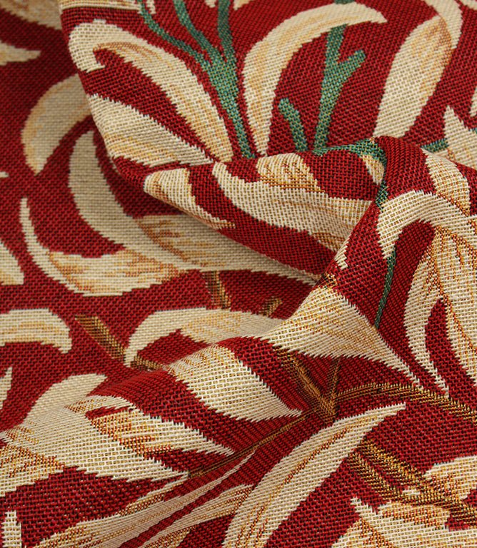 Willow Bough Tapestry Fabric / Crimson - Just Fabrics