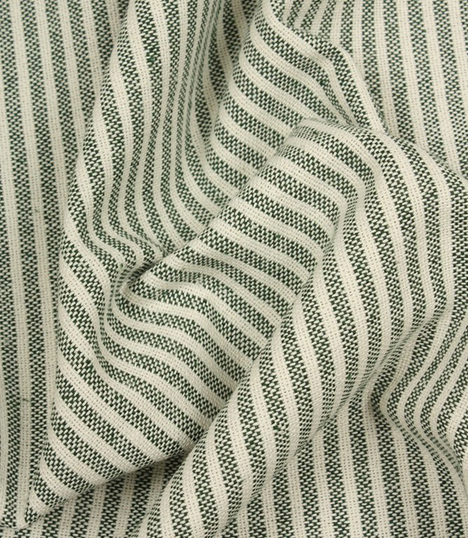 Sandbank Stripe Fabric / Bottle Green - Just Fabrics